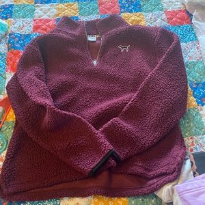 Victoria secret Sherpa pullover in maroon